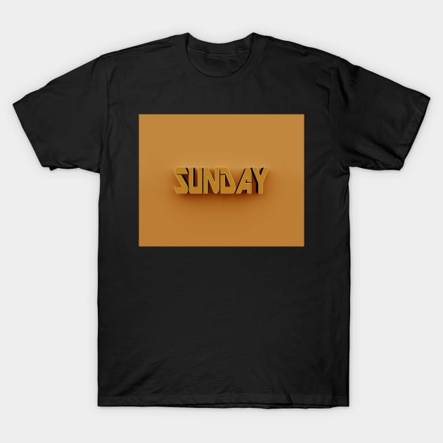 3D Text - Sunday T-Shirt by Russell102